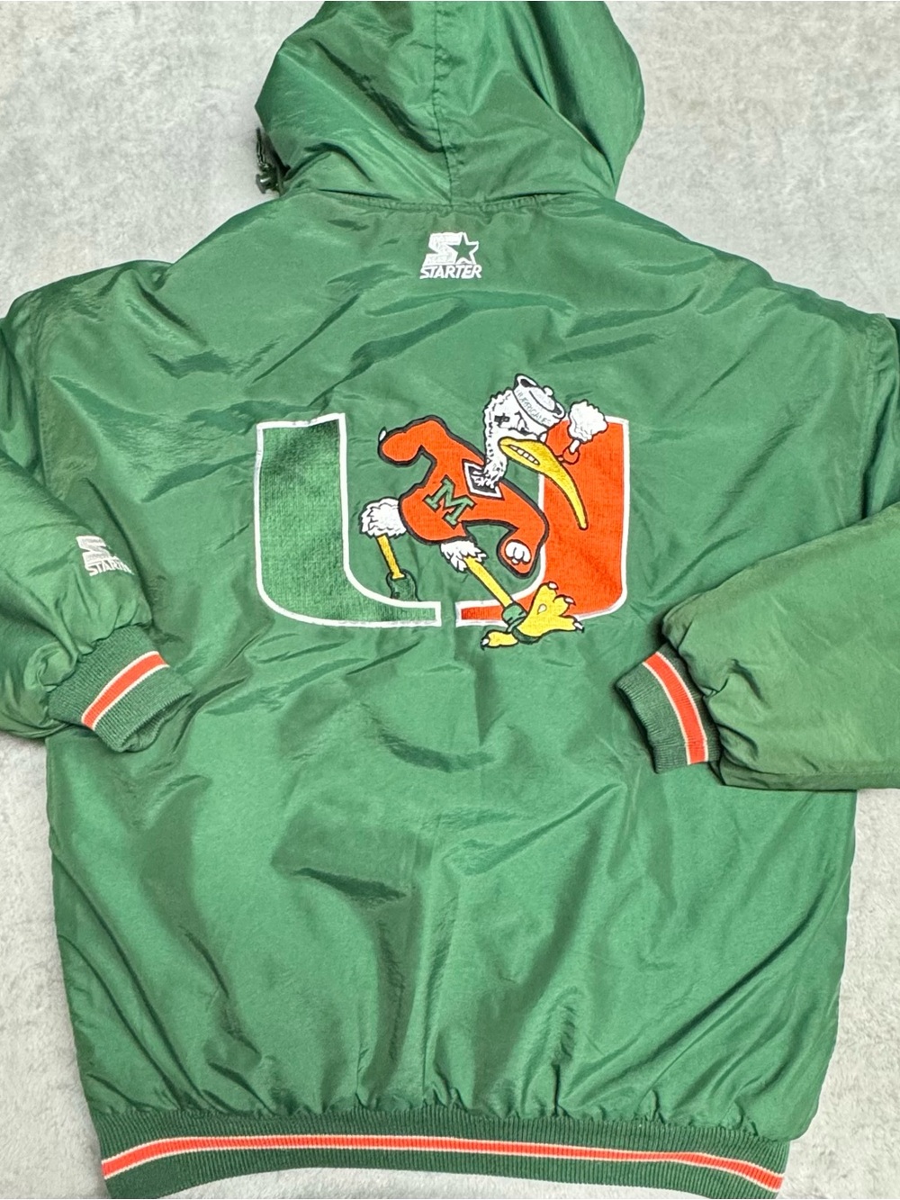 Very Rare University Of Miami Hurricanes Starter Parka Size Medium Big Logo 🔥